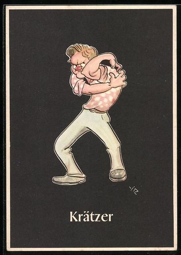 Artist postcard signed - artist's, h