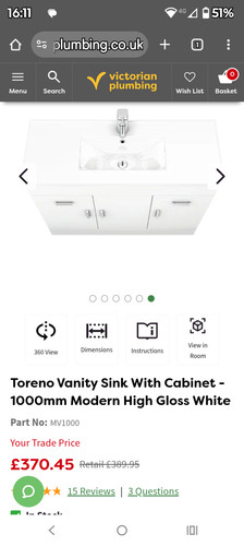 Toreno 1000mm wide gloss - wide, white