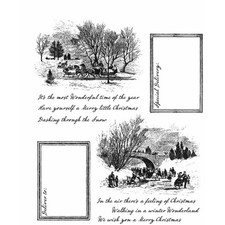 Stampers Anonymous Tim Holtz Mounted Rubber Stamps Holiday Scenic CMS391