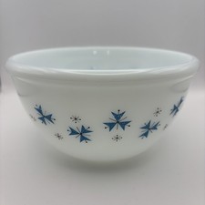 Vintage Phoenix Opalware Mixing Pudding Bowl Blue Sputnik Zodiac Retro 1960s