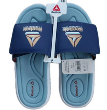 Reebok Men's Memory Foam Slide Sandals with Adjustable Strap (Blue) NEW