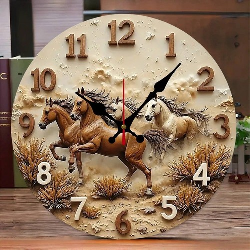 Four wild horses - 10", wooden