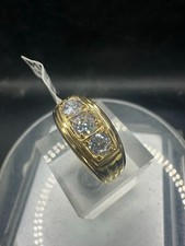 Mens Gold Ring Three Stone
