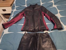 Lovely Bikers Jacket And Trousers women Size 8