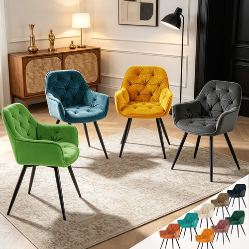 Set dining chairs velvet - of,