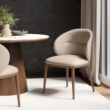 Beige Real Leather Dining