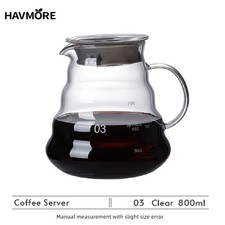 Clear Borosilicate Glass Espresso Barista Pour Over Coffee Maker Server Dripper