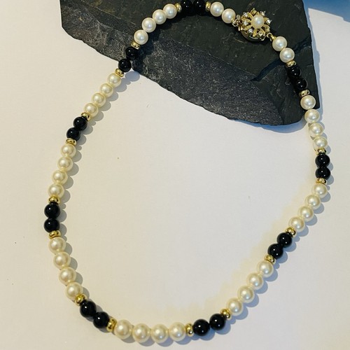 Imitation pearl choker - imitation,