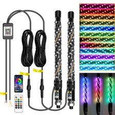 2pcs 1FT RGB Whip Lights LED
