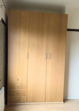 3 Ikea Oak wardrobes. I x50cm,  1x 100cm, 1x110 Corner 