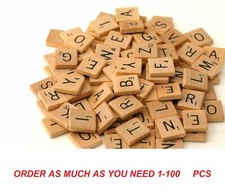 1-100 PC WOODEN SCRABBLE TILES