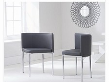 4 X RHODES GREY FAUX LEATHER