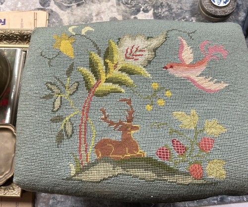 Antique handmade needlepoint - antique,
