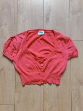 Womens coral red bolero shrug cardigan top Primark size 12-14