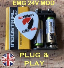 EMG 24v Active Pickup Mod Solderless 81 85 60 89 57 66 SA Batteries Included!