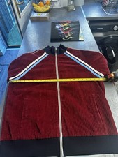 retro sergio tacchini track top Cord XL Burgundy Blue White Corduroy Heavy Warm