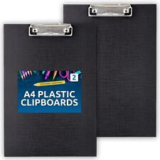 2PK Clipboard A4 Black PVC