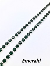 3mm SS12 Rhinestone Chain Rope Trim Diamante Silver Base Crystal Necklace Sewing