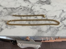 Mens Warren James Cuban Gold Tone Stainless Steel Necklace & Bracelet Set New