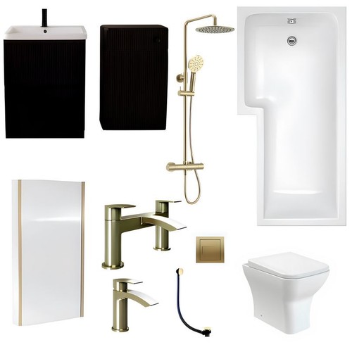 Black fluted vanity - &, wc