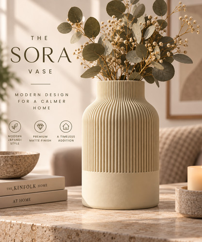 Sora printed japandi - 3d, vase