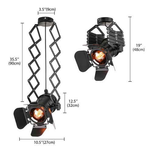 Industrial black scissor led - black,