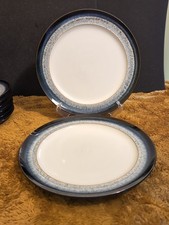 2 Denby Halo Black Dinner Plates  11 " 27.5cm 