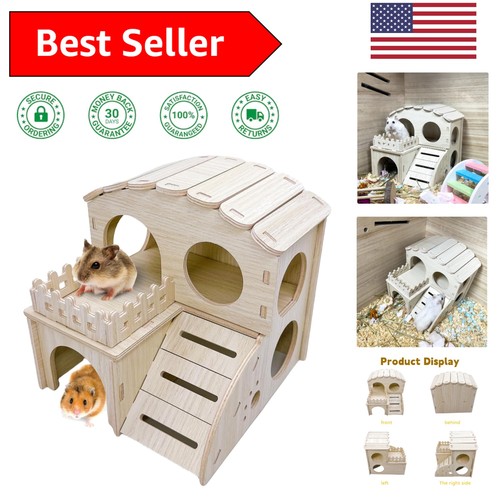 Elegant wooden hamster house - hamster,