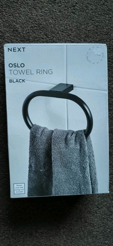 Next black oslo towel rail - black,