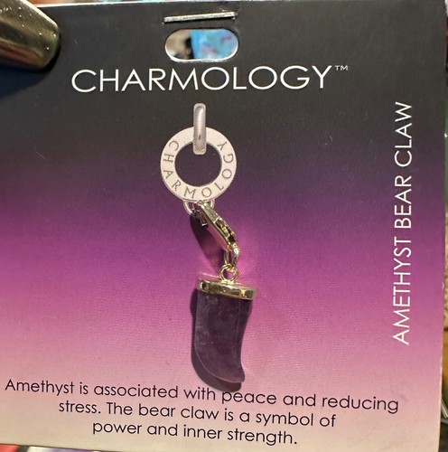 Amethyst bear claw - bear, charm