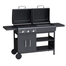 Boss Grill Georgia Dual Fuel - 3 Burner Gas & Charcoal BBQ Grill - Bla IQENDFBBQ