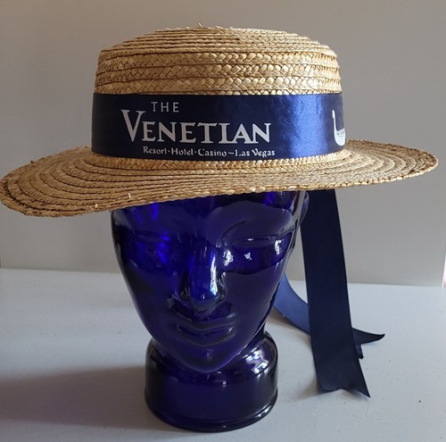 Straw boater hat - straw,