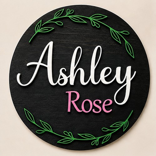 Custom wooden name sign - 3d,