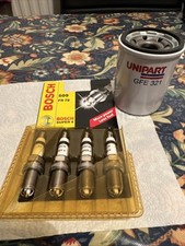 Bosch Super 4 509 FR78 Spark Plugs & Unipart GFE 321 Oil Filter For Mazda 626 GT