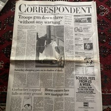 The Sunday Correspondent Newspaper Jan 14 1990. RUC Launches Inquiry.  Rare