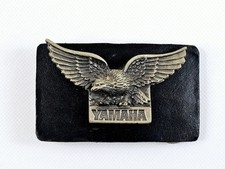 YAMAHA Motorcycles Belt Buckle Eagle Metal With Leather Vtg