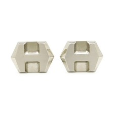 HERMES Super H Cufflinks, Metal, Silver