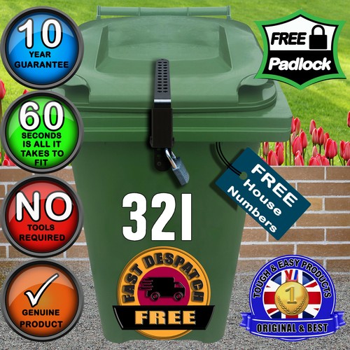 Wheelie bin lid lock - lock, free