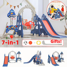 7in1 Kids Swing Slide Climber Set Baby Toddler Toys In/Outdoor Playground Garden