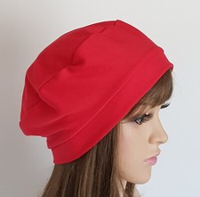 Navy blue cotton jersey beret, unlined hat, lightweight little french beret