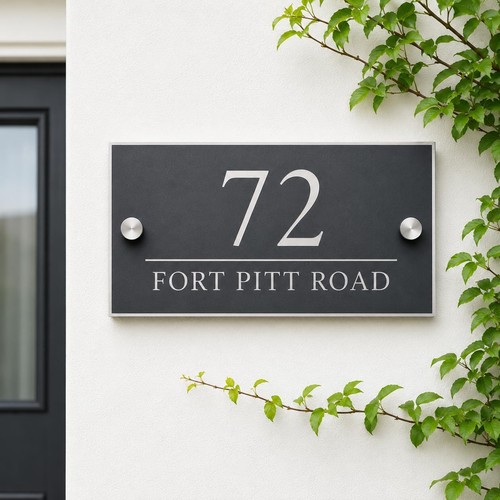 House address sign - sign,