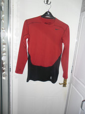 MENS Nike Pro Combat Top Size Large Red Long Sleeve
