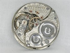 SCARCE 16S ILLINOIS 21 JEWEL BUNN SPECIAL POCKETWATCH MOVEMENT & DIAL, RUNNING!