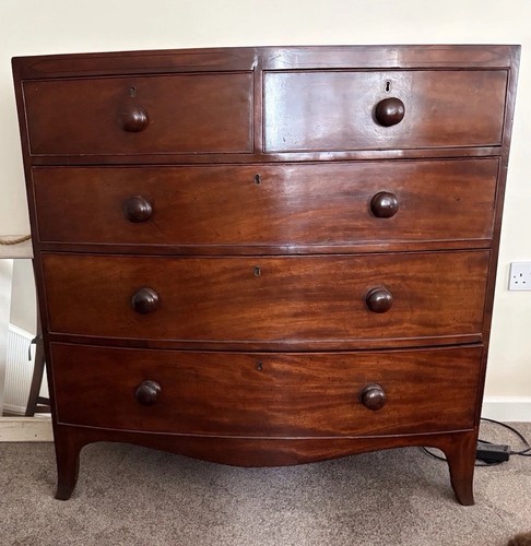Georgian large mahogany chest - mahogany,