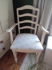 old carver accent chair shabby chic with covered seat in cream floral, sturdy