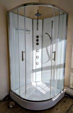 AquaLusso - Opus 3 - Shower Cabin 1000x1000x2300mm - Polar White Freestanding