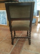 Oak Dining Chairs with Green