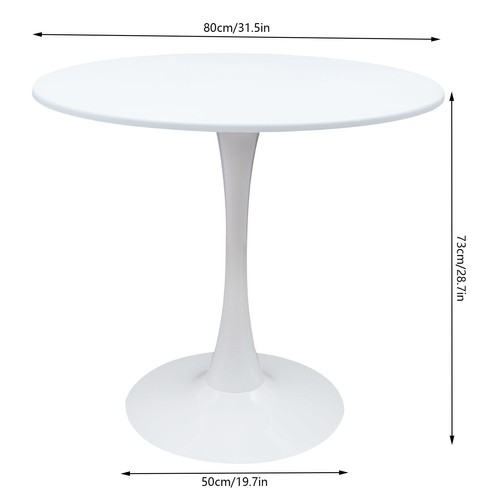 Mid century white - white, round