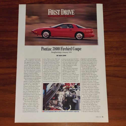 Pontiac 3800 firebird coupe - 3800,