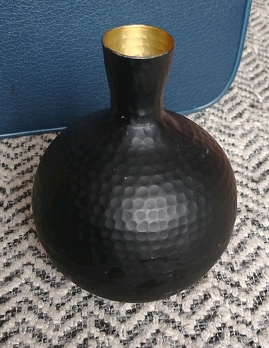 Ikea blackhammered metal vase - metal,